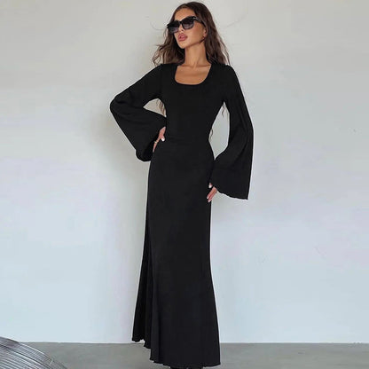 Fashion Loose Tie-Back Long Sleeve Dress