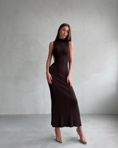 Turtleneck Knit Maxi Dress