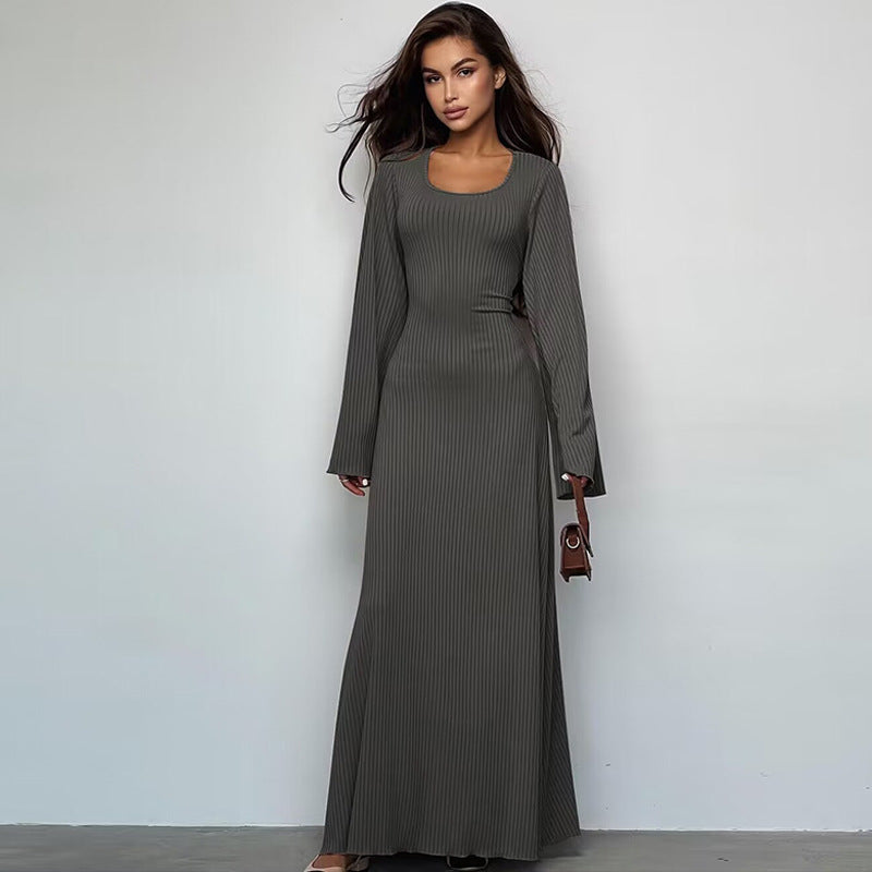 Fashion Loose Tie-Back Long Sleeve Dress