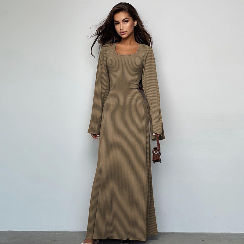 Fashion Loose Tie-Back Long Sleeve Dress