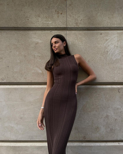 Turtleneck Knit Maxi Dress