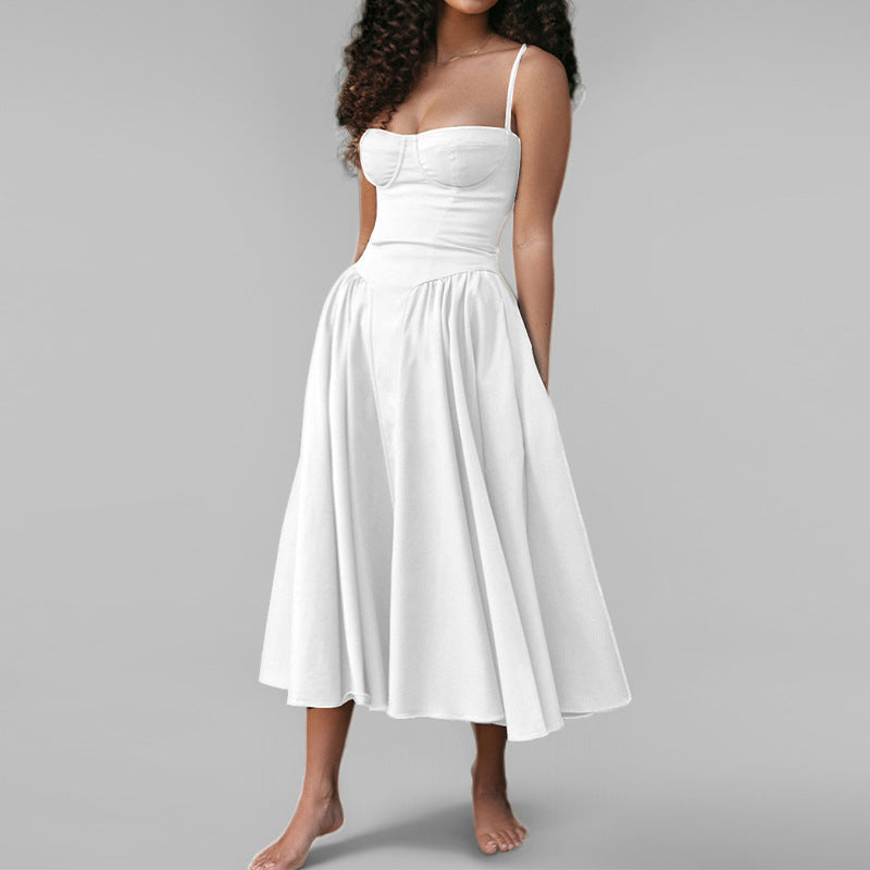 French Elegant Vintage Dopamine-Inspired Style Slip Dress