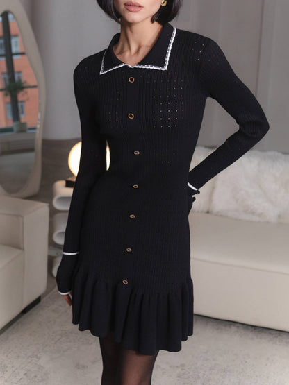 Single Button Knit Dress