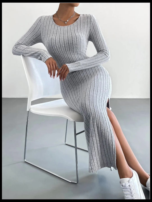 New Autumn Long Sleeve Knit Maxi Dress