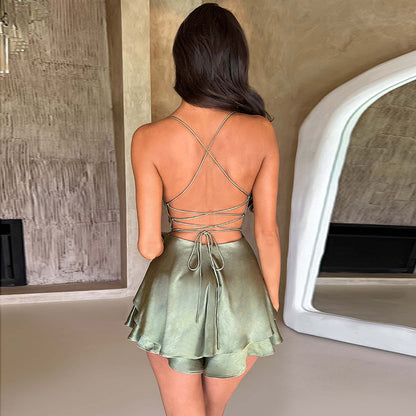 Sexy Elegant Backless A-Line Dress