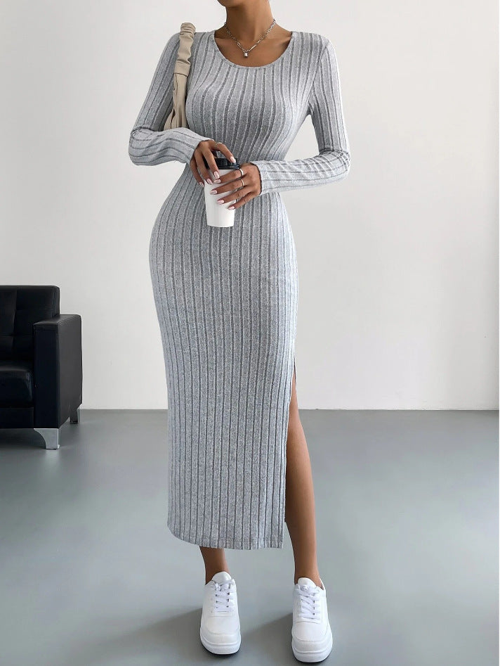 New Autumn Long Sleeve Knit Maxi Dress