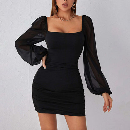 Chiffon Puff Sleeve Dress