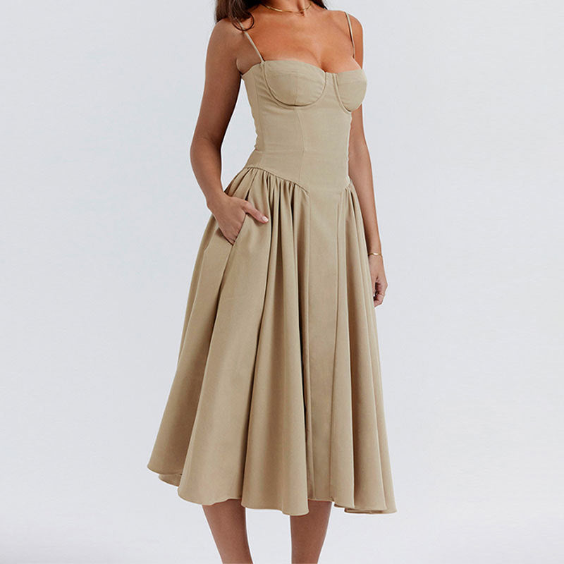 French Elegant Vintage Dopamine-Inspired Style Slip Dress