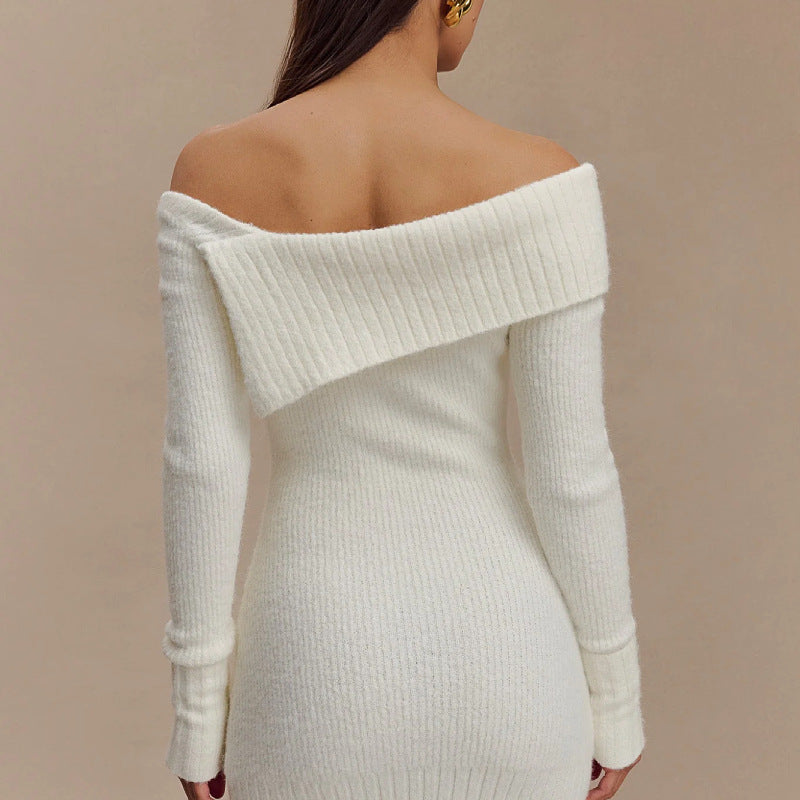 Sexy Off-Shoulder Knit Mini Dress