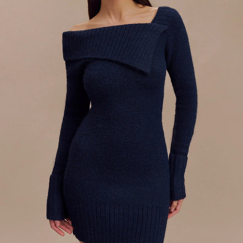 Sexy Off-Shoulder Knit Mini Dress