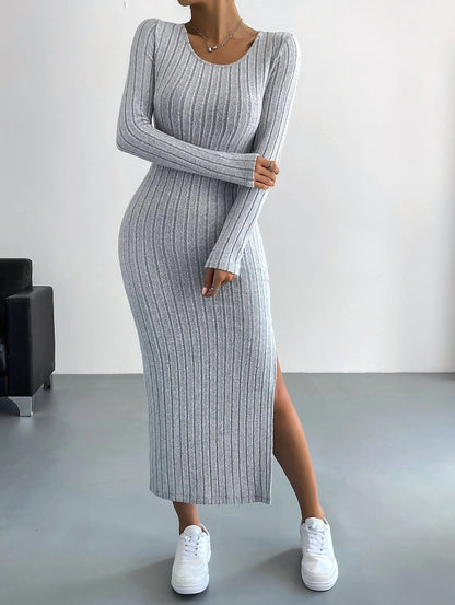 New Autumn Long Sleeve Knit Maxi Dress