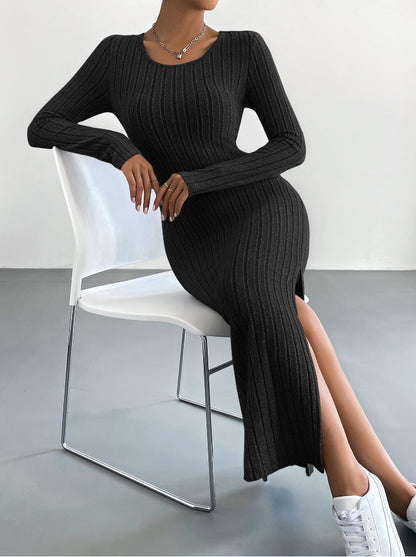 New Autumn Long Sleeve Knit Maxi Dress