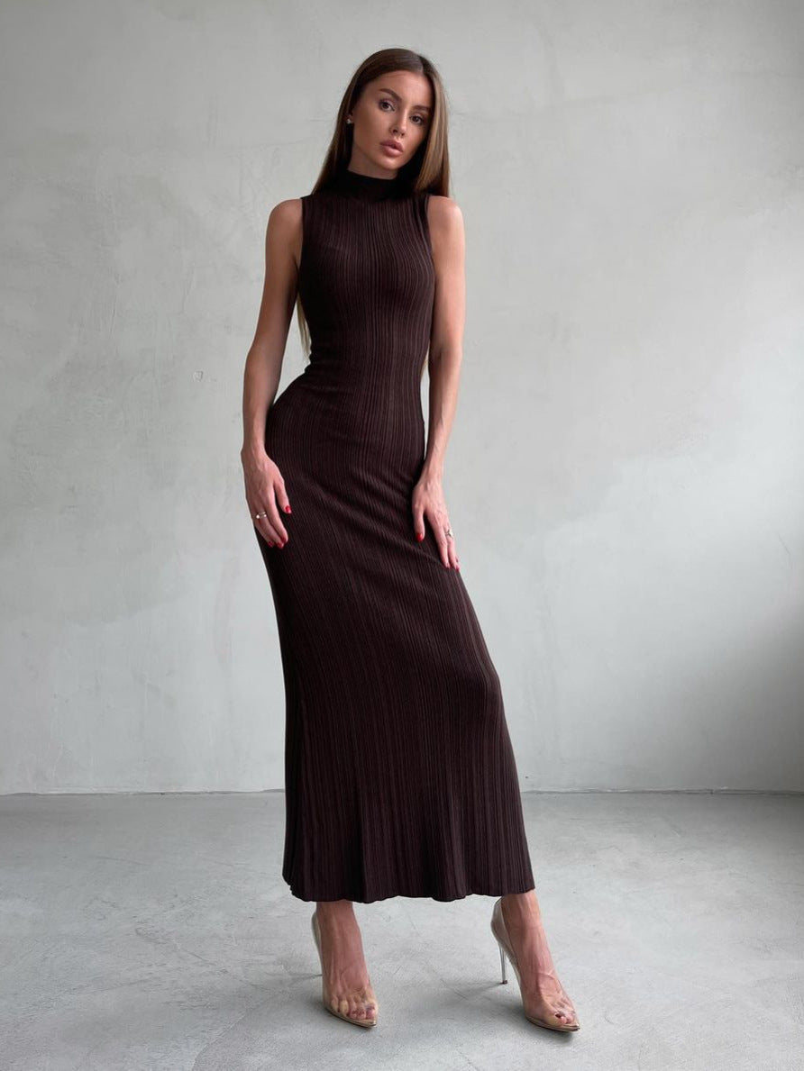 Turtleneck Knit Maxi Dress