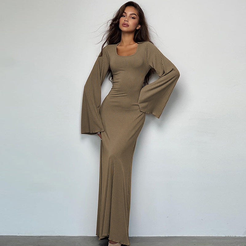 Fashion Loose Tie-Back Long Sleeve Dress