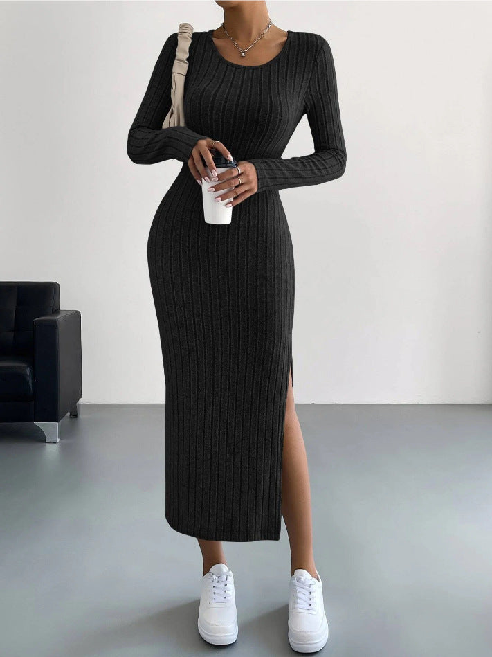 New Autumn Long Sleeve Knit Maxi Dress