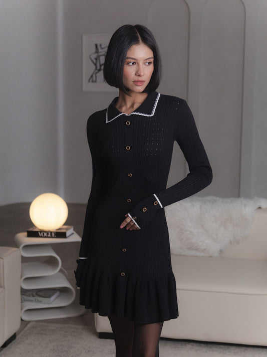 Single Button Knit Dress