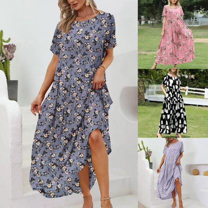 Casual Loose Oversize Flower Print Dress