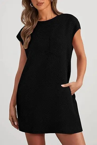 Casual Round Neck Short-sleeved Loose Dress