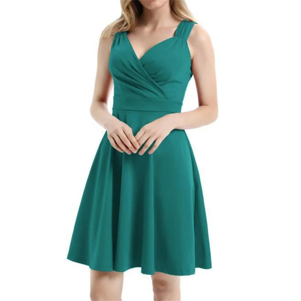 V-Neck High Waist Pure Aesthetic Dress